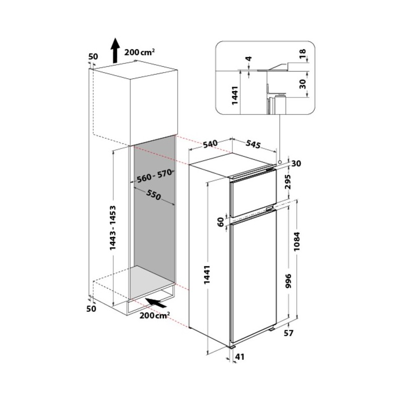 Hotpoint BDFS 2421 fridge-freezer Built-in 218 L F White