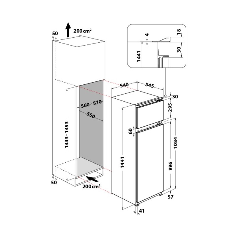 Hotpoint BDFS 2421 réfrigérateur-congélateur Intégré (placement) 218 L F Blanc