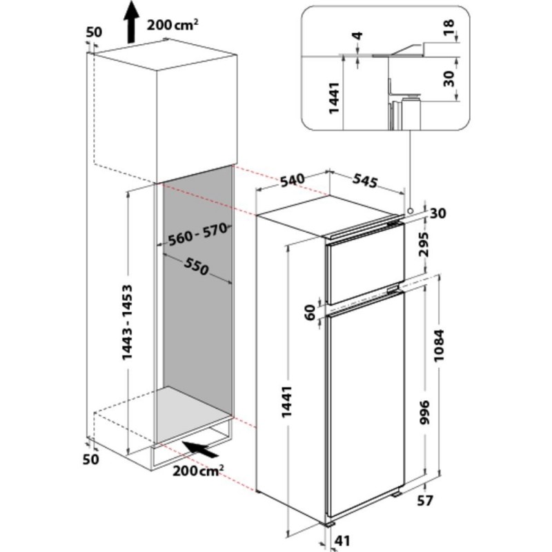 Whirlpool ART 3801 Kühl- und Gefrierkombination Integriert 218 l F