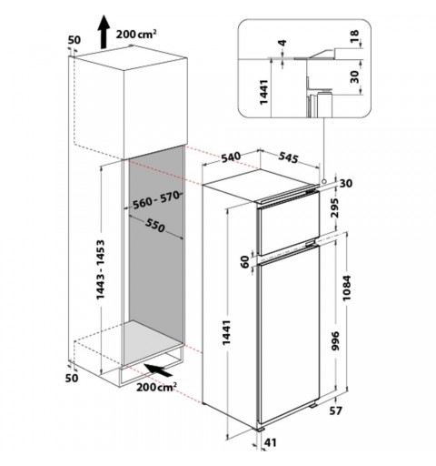 Whirlpool ART 3801 Kühl- und Gefrierkombination Integriert 218 l F