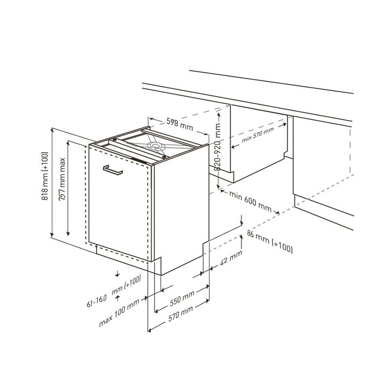 Beko DIN 28422 A scomparsa totale 14 coperti