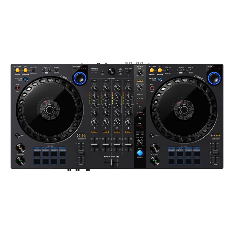 Pioneer DDJ-FLX6 controlador dj Controladora con opción de realizar scratch utilizando pistas de cintas de casete 4 canales