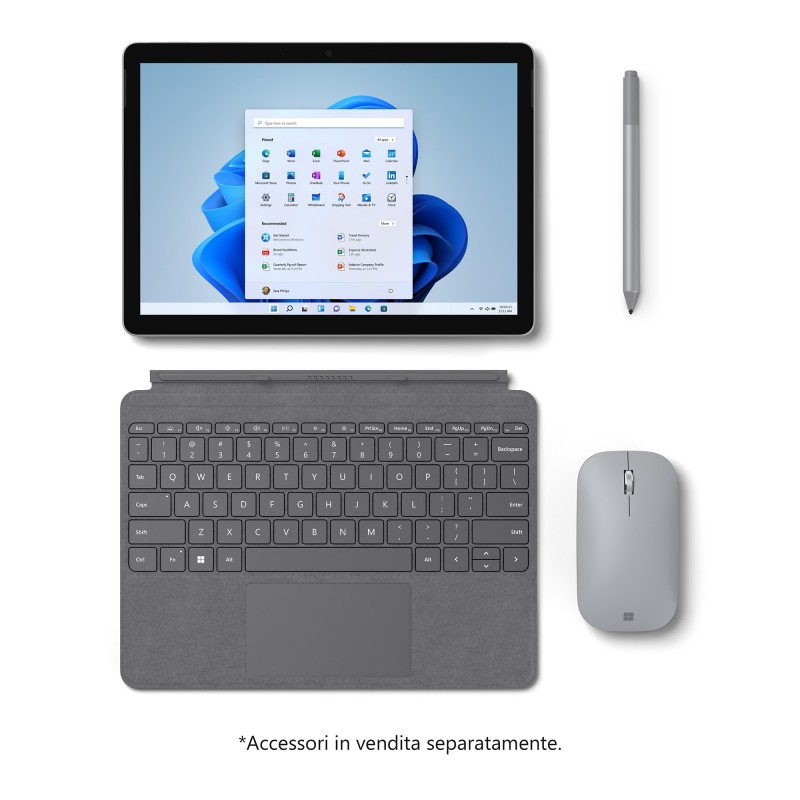 Microsoft Surface Go 3 128 GB 26,7 cm (10.5") Intel® Pentium® Gold 8 GB Wi-Fi 6 (802.11ax) Windows 11 Home in S mode Platino