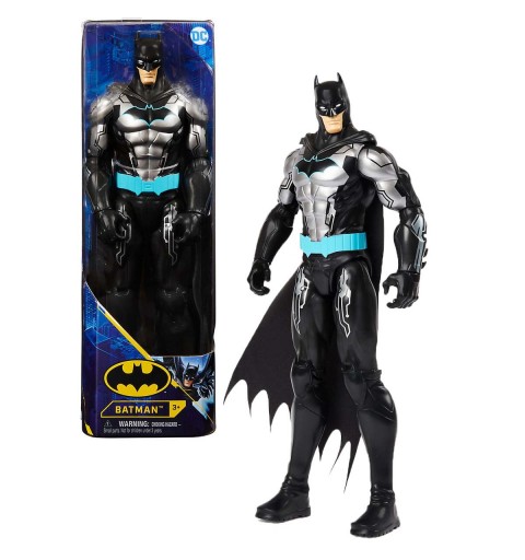 DC Comics Batman 12-inch Bat-Tech Action Figure (Black Blue Suit), Kids Toys for Boys Aged 3 and up