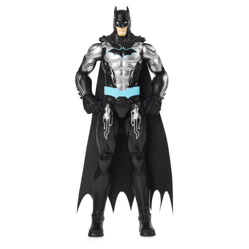 DC Comics Batman 12-inch Bat-Tech Action Figure (Black Blue Suit), Kids Toys for Boys Aged 3 and up