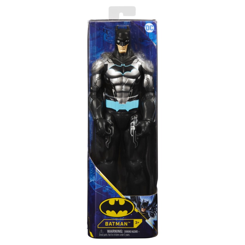 DC Comics Batman 12-inch Bat-Tech Action Figure (Black Blue Suit), Kids Toys for Boys Aged 3 and up