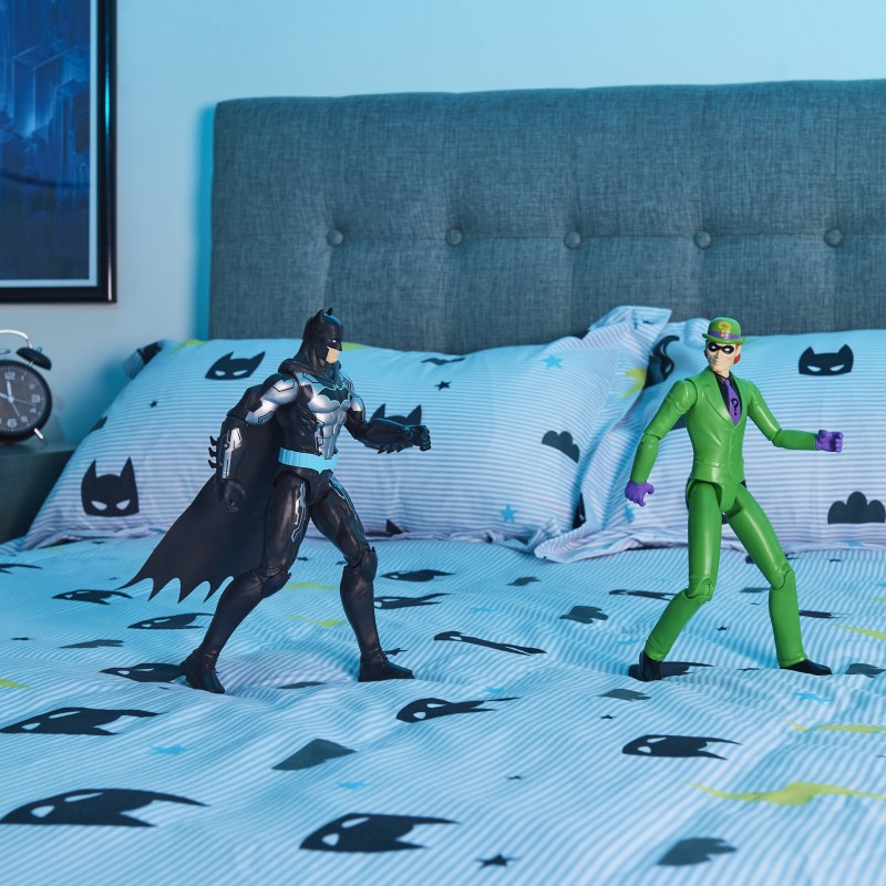 DC Comics | BATMAN | Personaggio Batman In Scala 30 Cm Con Armatura Combact Grigio Mantello E 11 Punti Di Articolazione 0778988434413