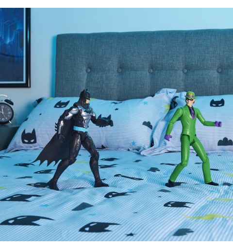 DC Comics Batman 12-inch Bat-Tech Action Figure (Black Blue Suit), Kids Toys for Boys Aged 3 and up