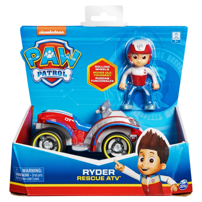 PAW Patrol LA PAT' PATROUILLE - VÉHICULE + FIGURINE RYDER - Véhicule de 15 cm Avec 1 Figurine À Collectionner Pat' Patrouille -
