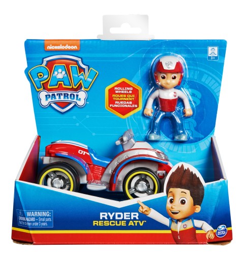 PAW Patrol LA PAT' PATROUILLE - VÉHICULE + FIGURINE RYDER - Véhicule de 15 cm Avec 1 Figurine À Collectionner Pat' Patrouille -