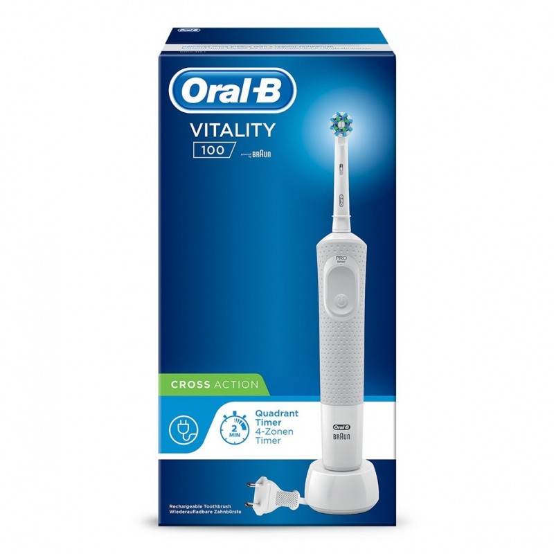 Oral-B Vitality 100 CrossAction Adulte Brosse à dents rotative oscillante Blanc