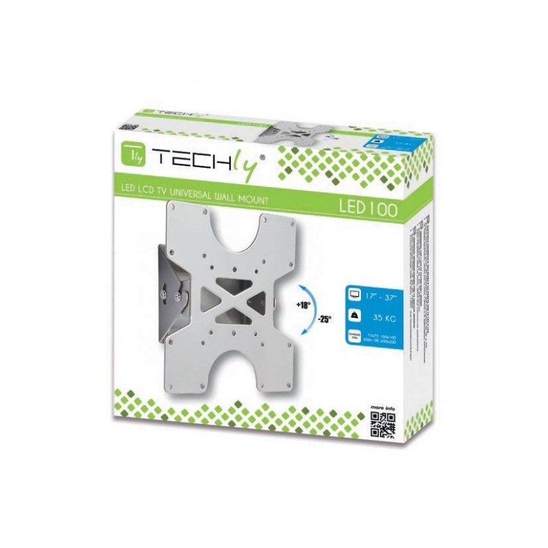 Techly 17-37" Wall Bracket for LED LCD TV Tilt Black" ICA-LCD 113-BK