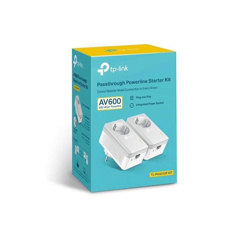 TP-LINK TL-PA4010P KIT V5 adaptador de red PowerLine 600 Mbit s Ethernet Blanco 2 pieza(s)
