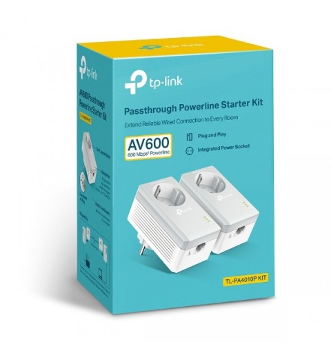 TP-LINK TL-PA4010P KIT V5 adaptador de red PowerLine 600 Mbit s Ethernet Blanco 2 pieza(s)
