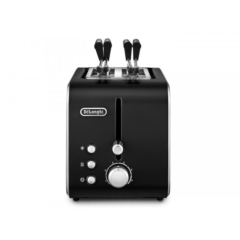 De’Longhi CTX 2203.BK Toaster 2 Scheibe(n) 550 W Schwarz, Silber