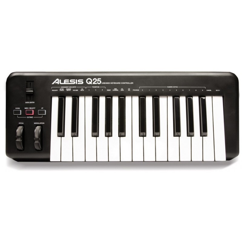 Alesis Q25 teclado MIDI 25 llaves USB Negro