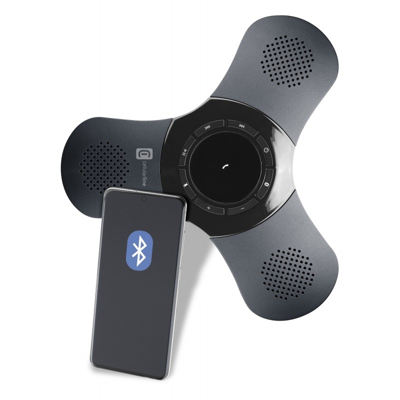 Cellularline Ufo Conference Speaker Bluetooth Vivavoce con 2 altoparlanti e talk time di 5 ore Nero