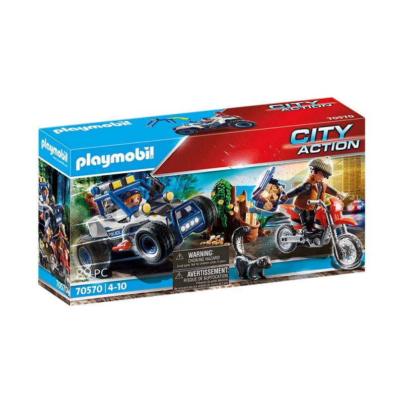 Playmobil City Action Polizei-Geländewagen Verfolgung des Schatzräubers