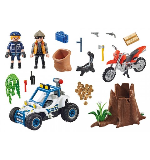 Playmobil City Action Polizei-Geländewagen Verfolgung des Schatzräubers