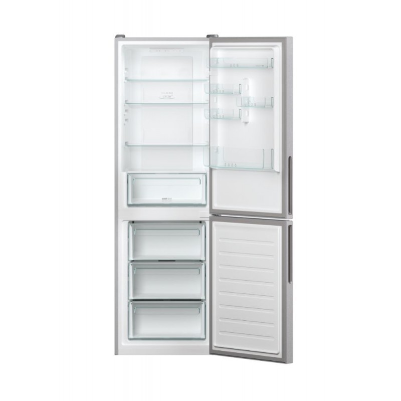 Candy CCE4T618ES fridge-freezer Freestanding 341 L E Silver