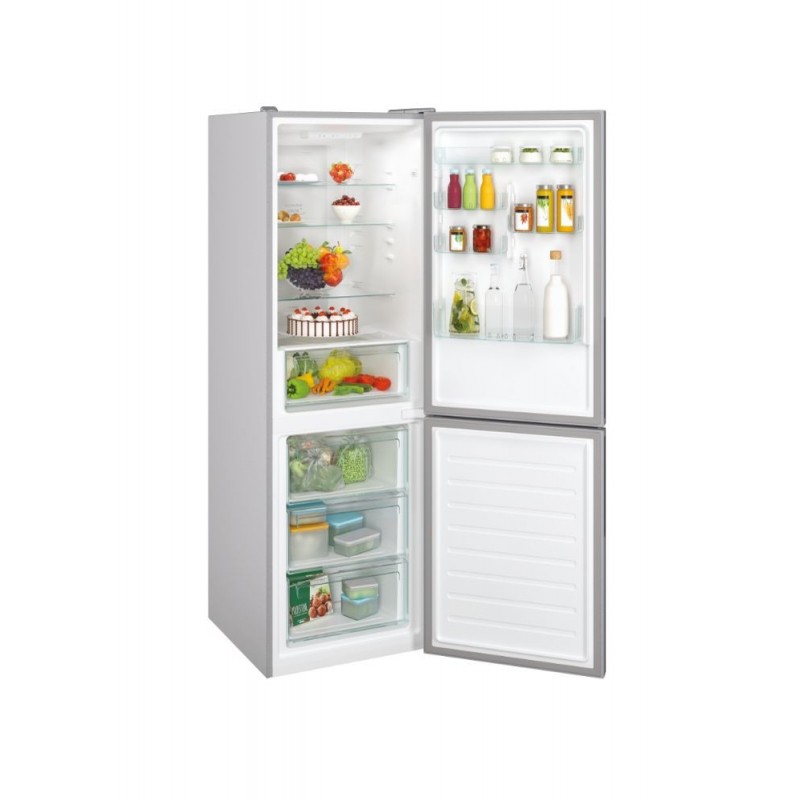 Candy CCE4T618ES fridge-freezer Freestanding 341 L E Silver