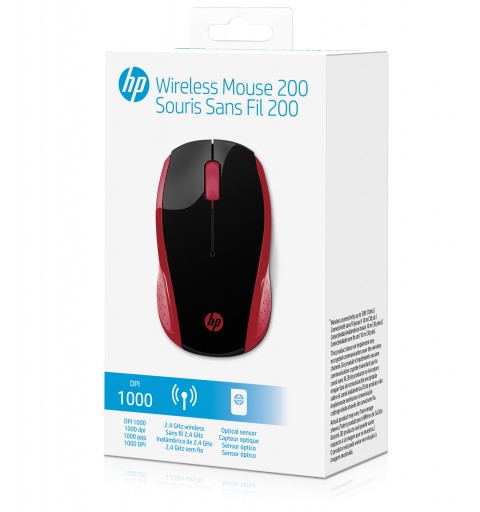 HP 200 mouse Ambidestro RF Wireless Ottico 1000 DPI