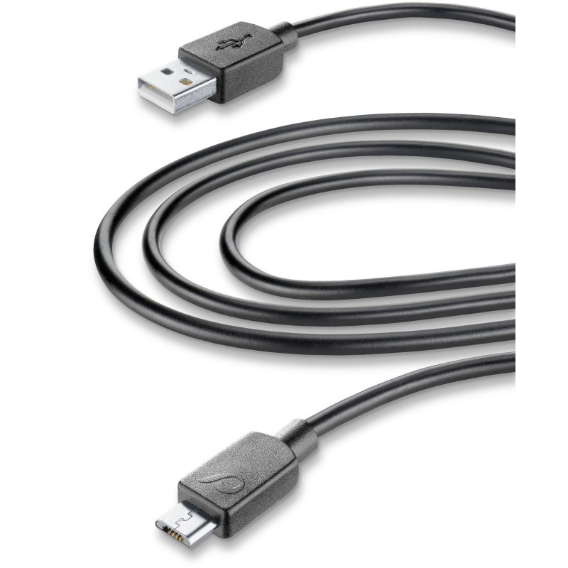 Cellularline USBDATACMUSB3TABK USB cable 3 m USB 2.0 USB A Micro-USB A Black