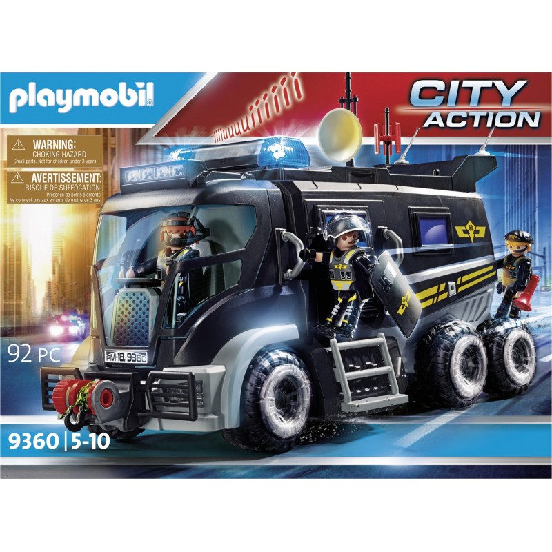 Playmobil City Action Camion policiers élite sirène gyrophare