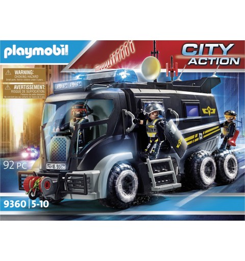 Playmobil City Action Camion policiers élite sirène gyrophare