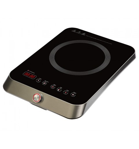 RGV Turbo 2000 Black, Stainless steel Countertop Zone induction hob 1 zone(s)