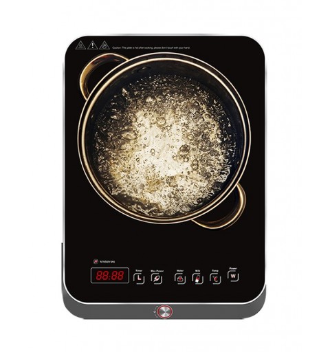 RGV Turbo 2000 Black, Stainless steel Countertop Zone induction hob 1 zone(s)