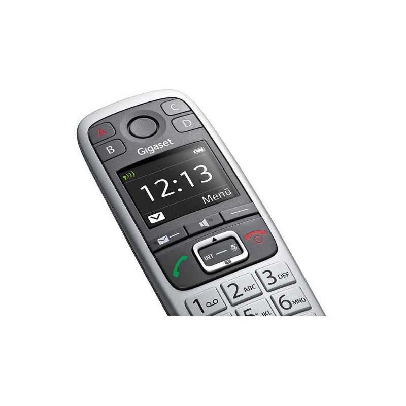 Gigaset E 560 Teléfono DECT Identificador de llamadas Negro, Plata