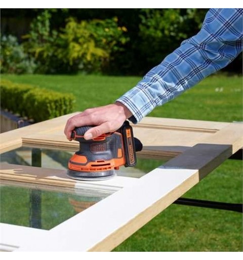 Black & Decker BDCROS18 ponceuse portative Ponceuse orbitale 12000 tr min Noir, Orange