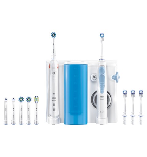 Oral-B Smart 5000 + Oxyjet Adulte Brosse à dents rotative oscillante Bleu, Blanc