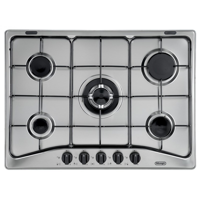 De’Longhi YAF57ASV hob Black, Silver Built-in Gas 5 zone(s)