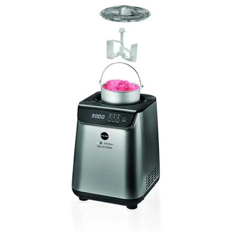 Macom 872 macchina per gelato Gelatiera compressore 1,2 L 135 W Nero, Argento