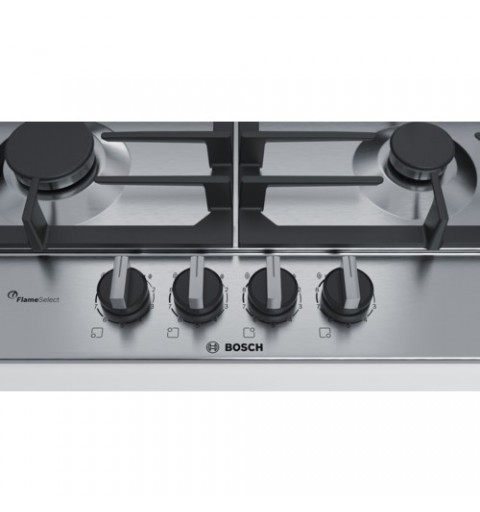 Bosch Serie 6 PCP6A5B90 hob Black, Stainless steel Built-in Gas 4 zone(s)