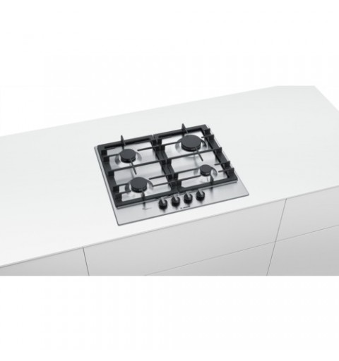Bosch Serie 6 PCP6A5B90 hobs Negro, Acero inoxidable Integrado Encimera de gas 4 zona(s)