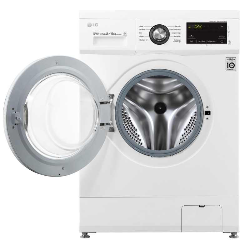 LG F4J3TM5WE.ABWQPIS machine à laver avec sèche linge Autoportante Charge avant Blanc E