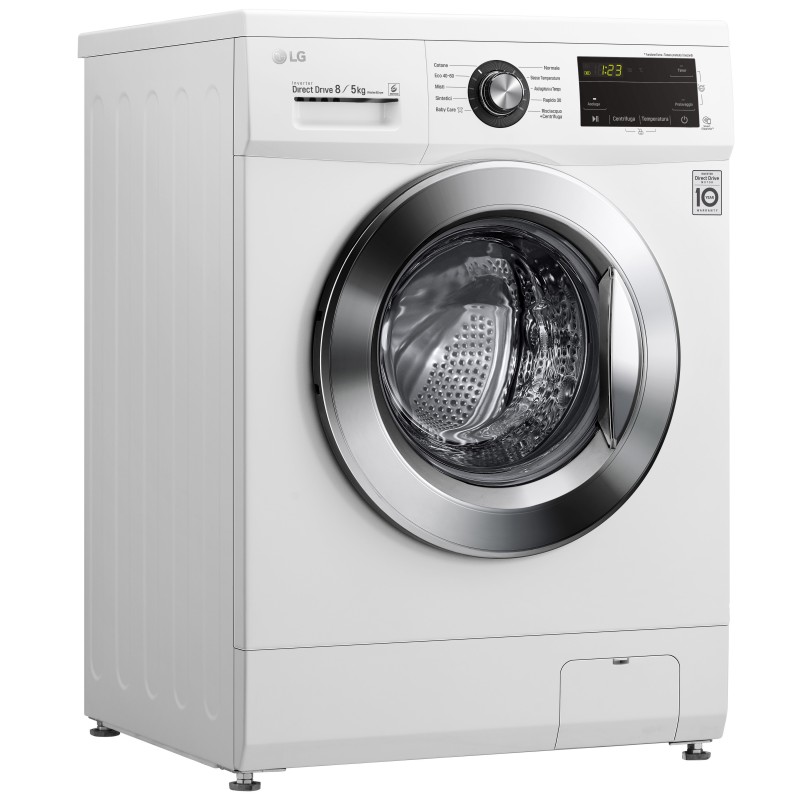 LG F4J3TM5WE.ABWQPIS washer dryer Freestanding Front-load White E