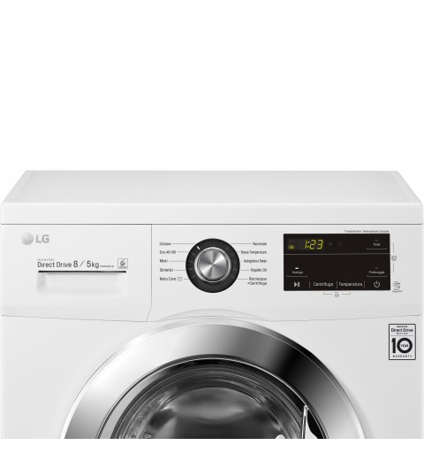 LG F4J3TM5WE.ABWQPIS lavadora-secadora Independiente Carga frontal Blanco E