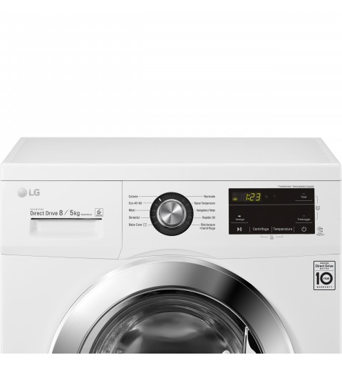 LG F4J3TM5WE.ABWQPIS washer dryer Freestanding Front-load White E