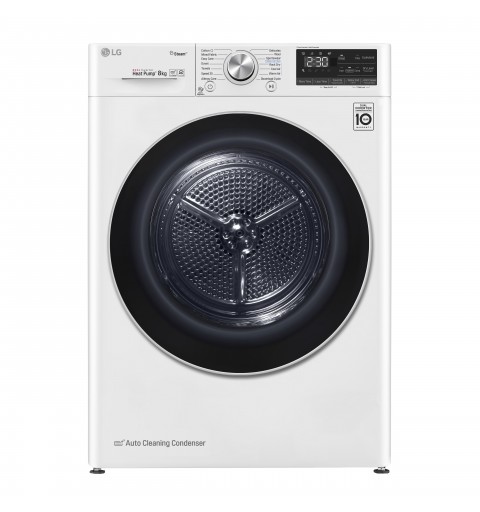 LG RC80V9AV3W Asciugatrice 8 kg Pompa di Calore Libera installazione Carica frontale A+++