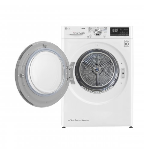 LG RC80V9AV3W Asciugatrice 8 kg Pompa di Calore Libera installazione Carica frontale A+++