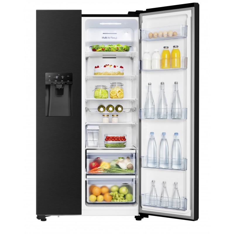 Hisense RS694N4TFF frigo américain Encadré Autoportant 535 L F Noir