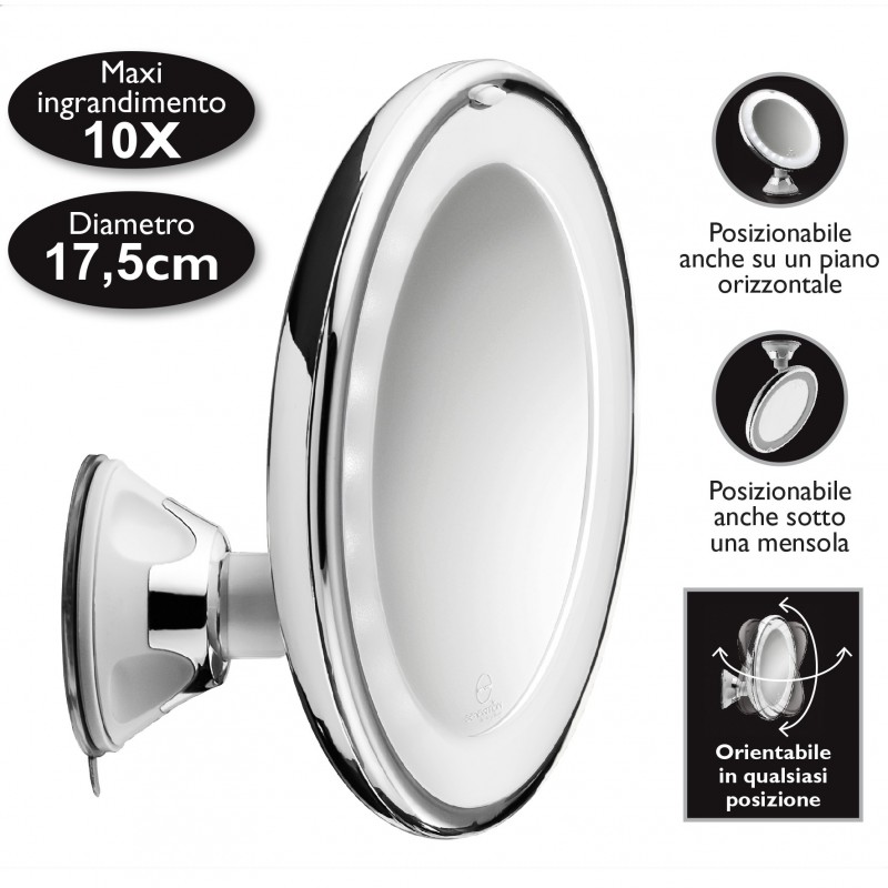 Macom 224 makeup mirror Chrome, White