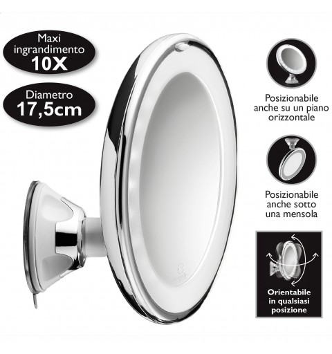 Macom 224 miroir de maquillage Chrome, Blanc