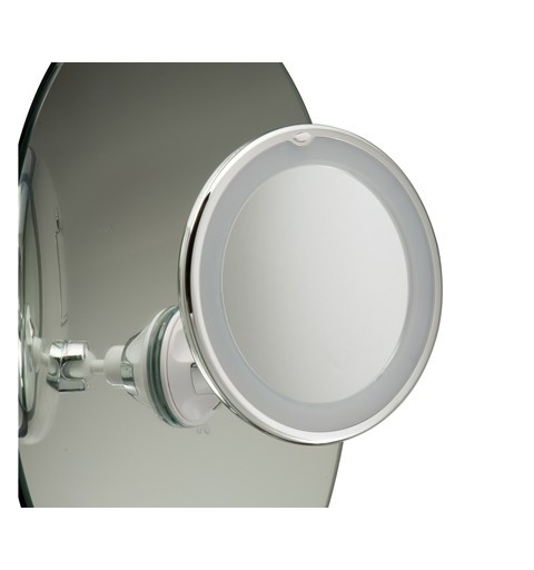 Macom 224 espejo para maquillaje Cromo, Blanco