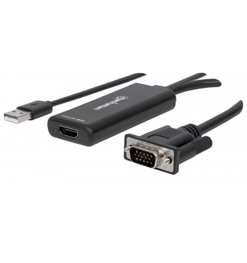 Manhattan 152426 cavo e adattatore video USB Type-A + VGA (D-Sub) HDMI Nero