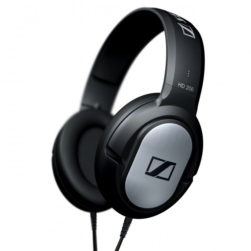 Sennheiser HD 206 Cablato Cuffie A Padiglione MUSICA Nero, Argento